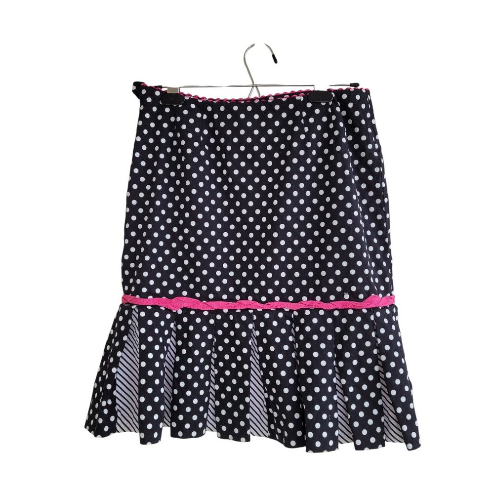Y2K Acorn brand black and white polka dot cotton skirt with pink details - Picture 3 of 7